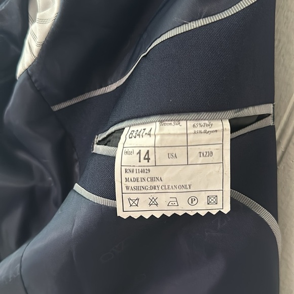 Tazio Navy Blue Jacket Blazer and Vest Like New sz 14 - Picture 11 of 16